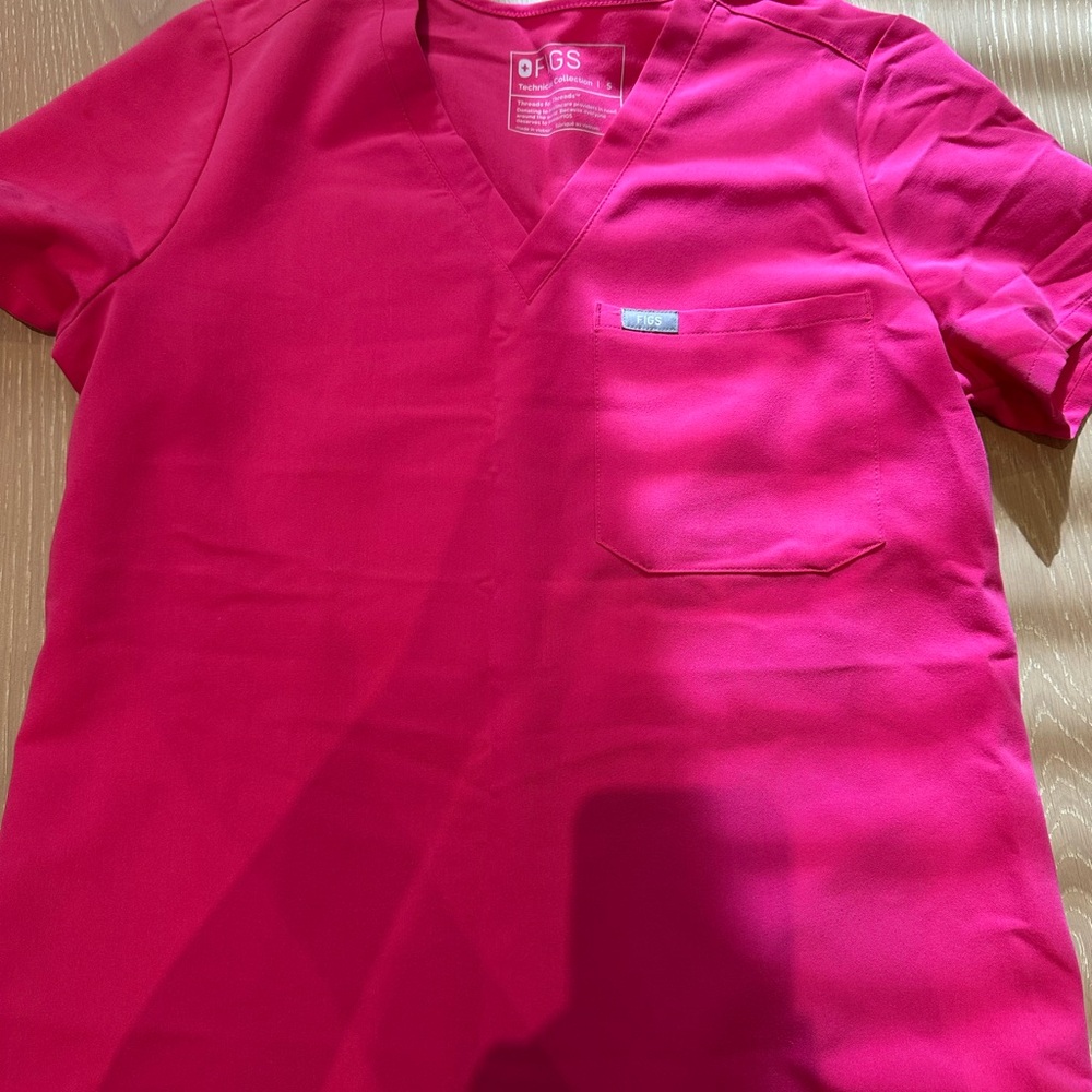Bright Pink FIGS Scrub Top and Pants